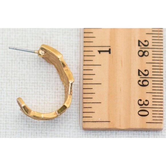 Vintage Gold Tone Hoop Earrings by Avon - A5 - Picture 3 of 3